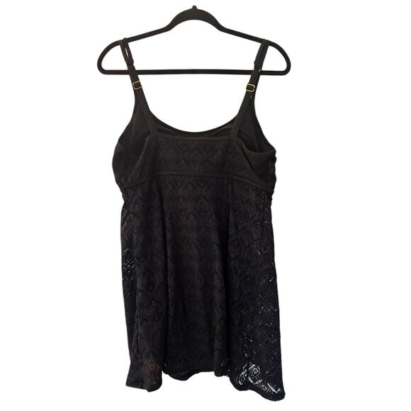 Swimsuits for All Size 16 Black Lace Ovelay Adjustable Straps Empire Waist NWT - Picture 6 of 9